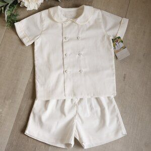 Strasburg Boy Heirloom Ivory Dressy Short Set Ring Bearer Portrait Size 2/3T NWT
